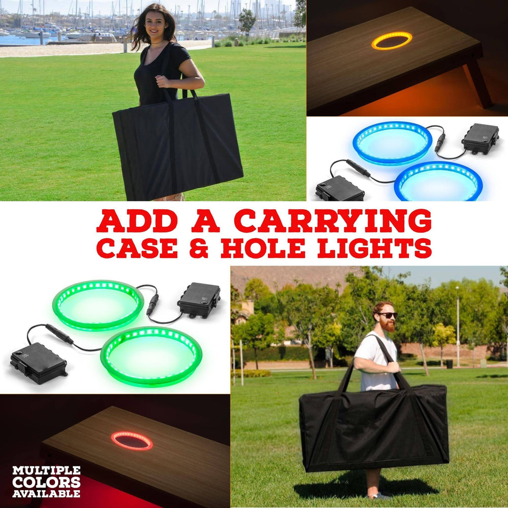 Cornhole Board Set with Lights & Case J588691