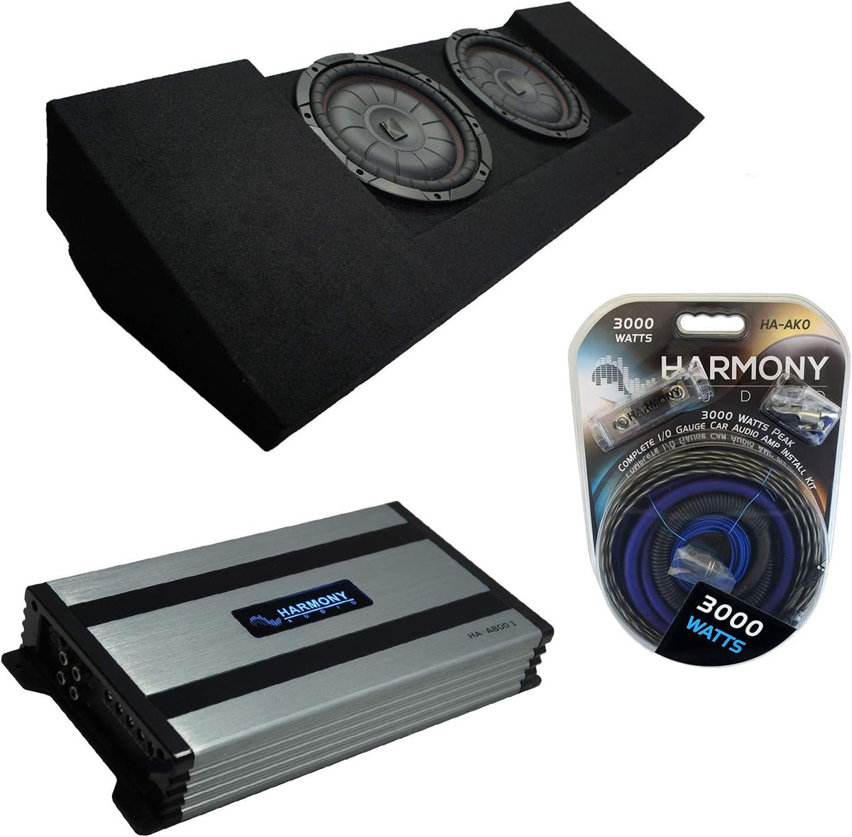Dual 10 Kicker Bundle Sub Box & Amp X4535