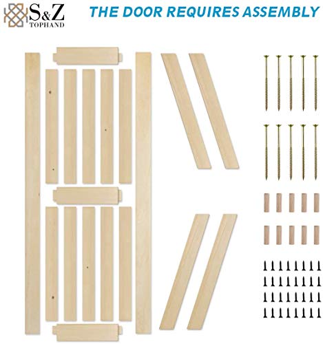 Unfinished Knotty Barn Door with Sliding Door Hardware Kit P706