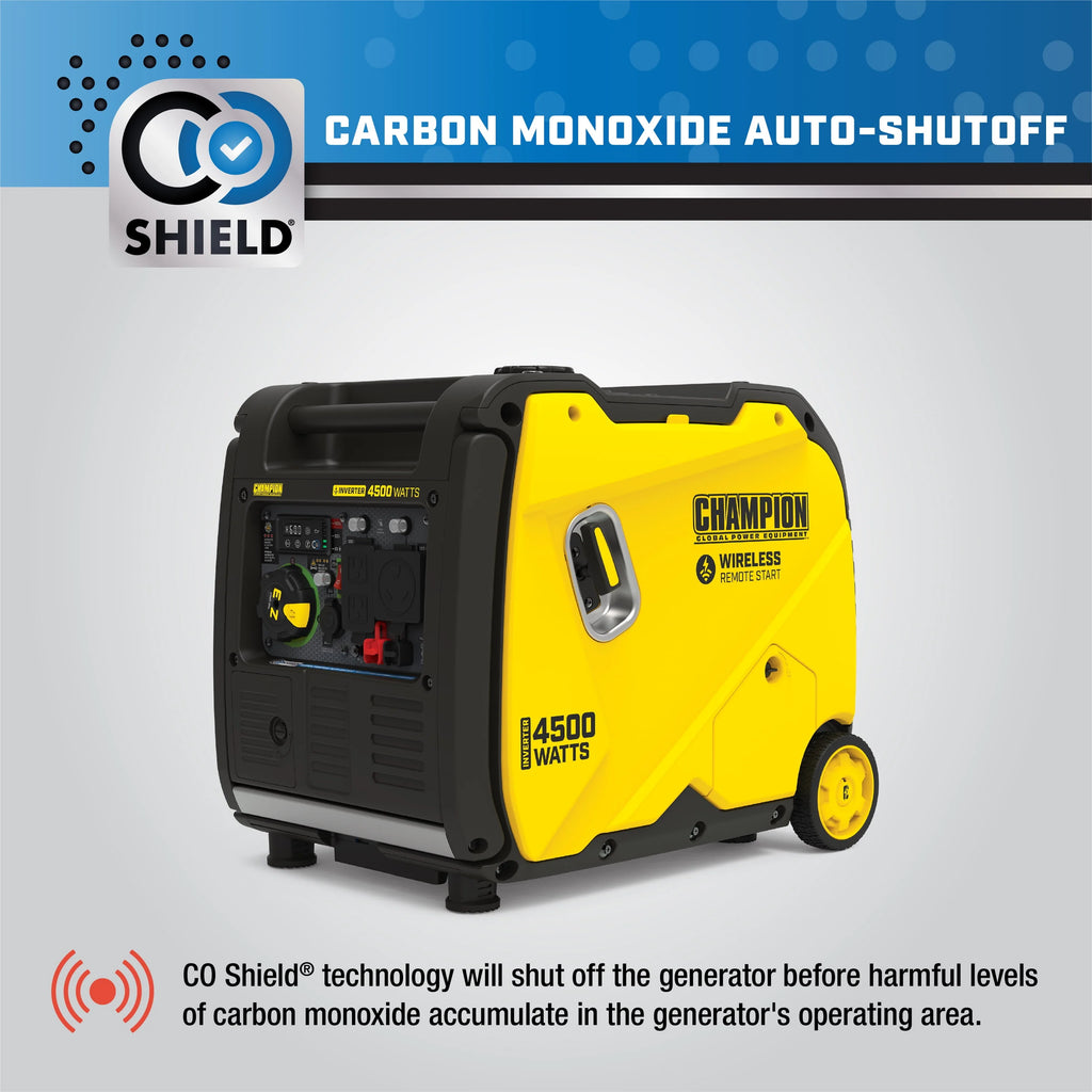 4500-Watt Wireless Remote Start Inverter Generator with CO Shield L716
