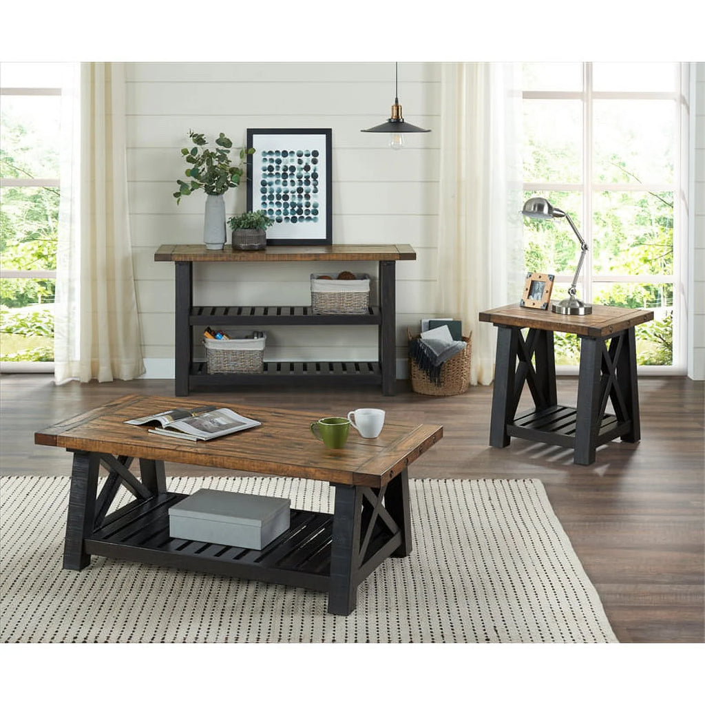 Black Solid Wood End Table Set of 2 W213