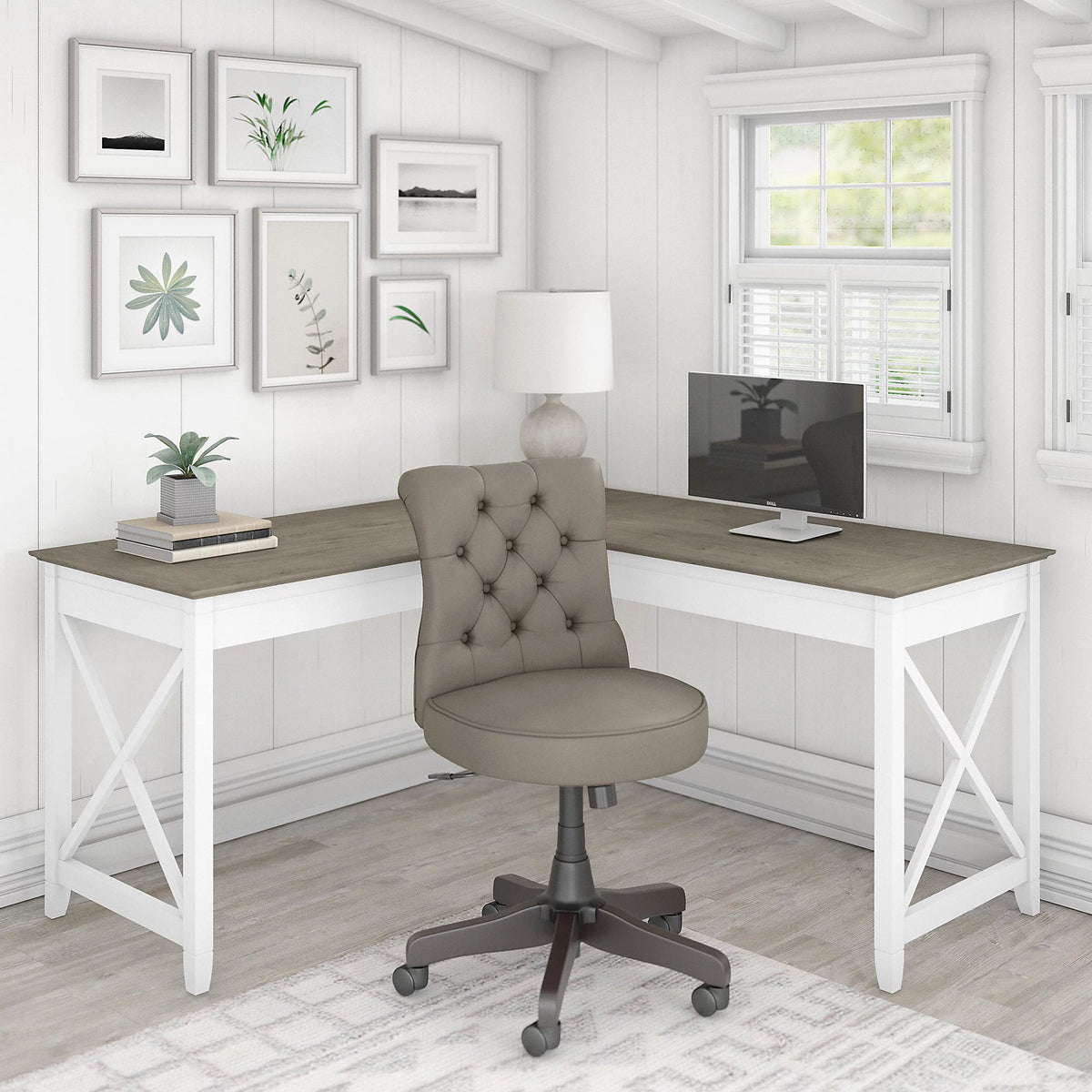 L Shaped Desk with Office Chair S5819