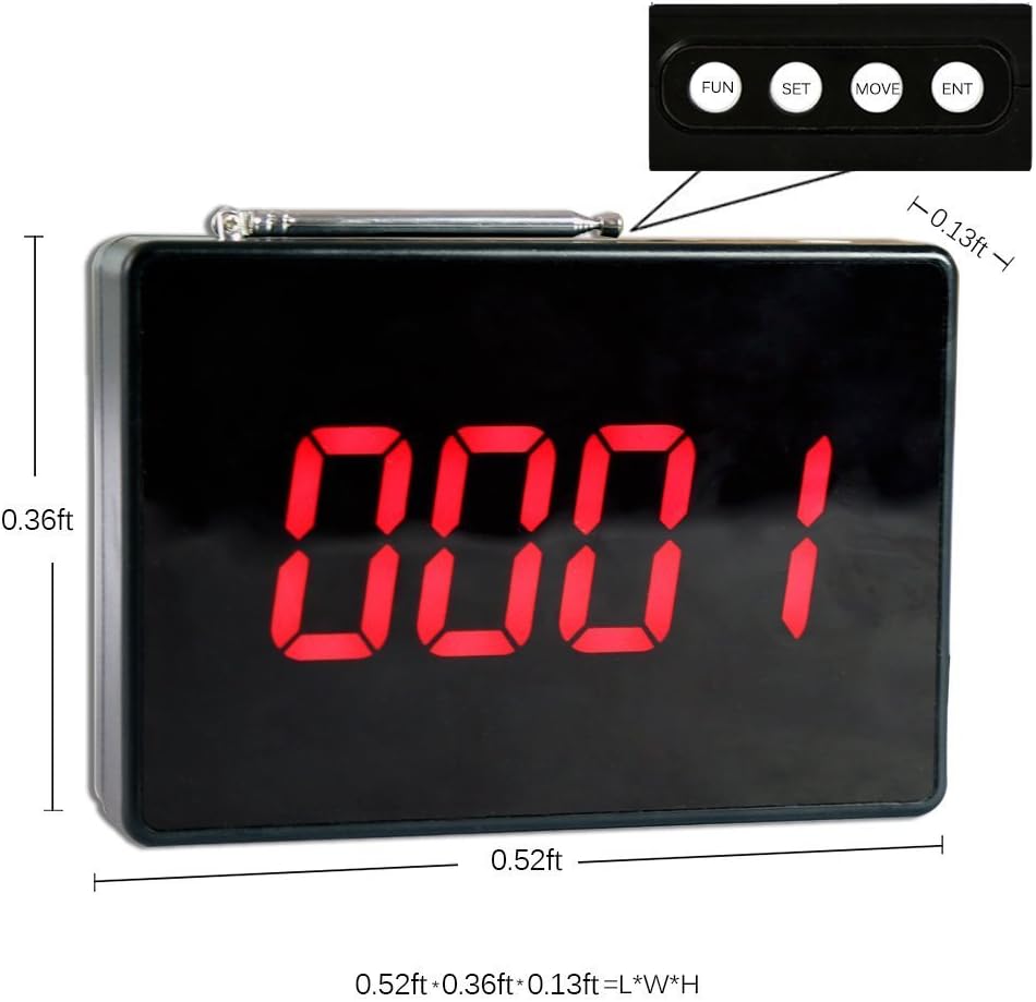 Wireless Calling System with 10 PCS Waterproof Call Buttons and 1 PC Display Receiver T782957