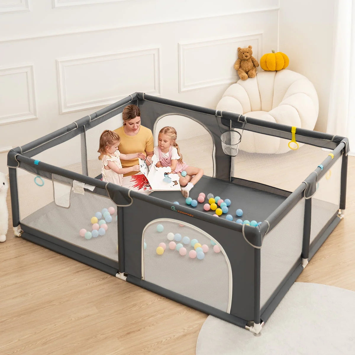 63x63'' Gray Baby Playpen A546809