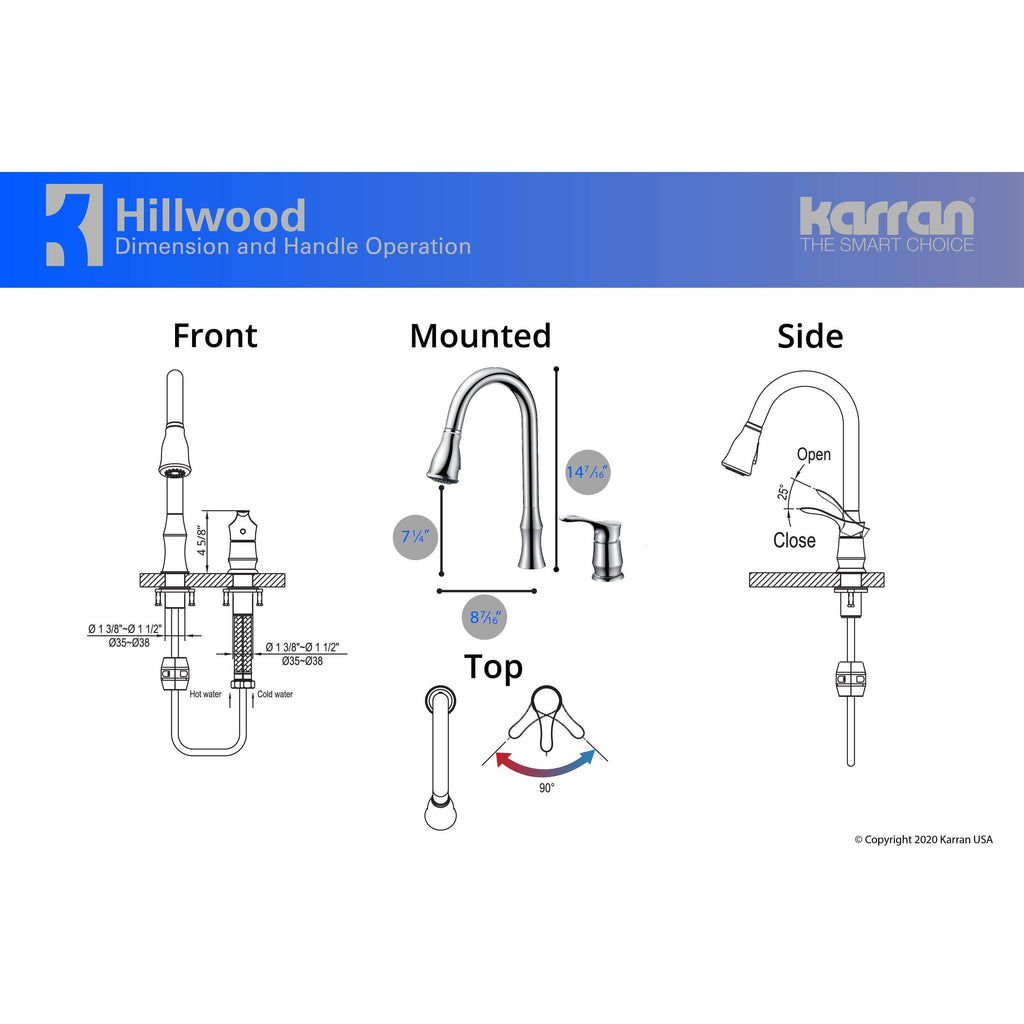 Chrome Single-Handle Pull-Down Sprayer Kitchen Faucet D844