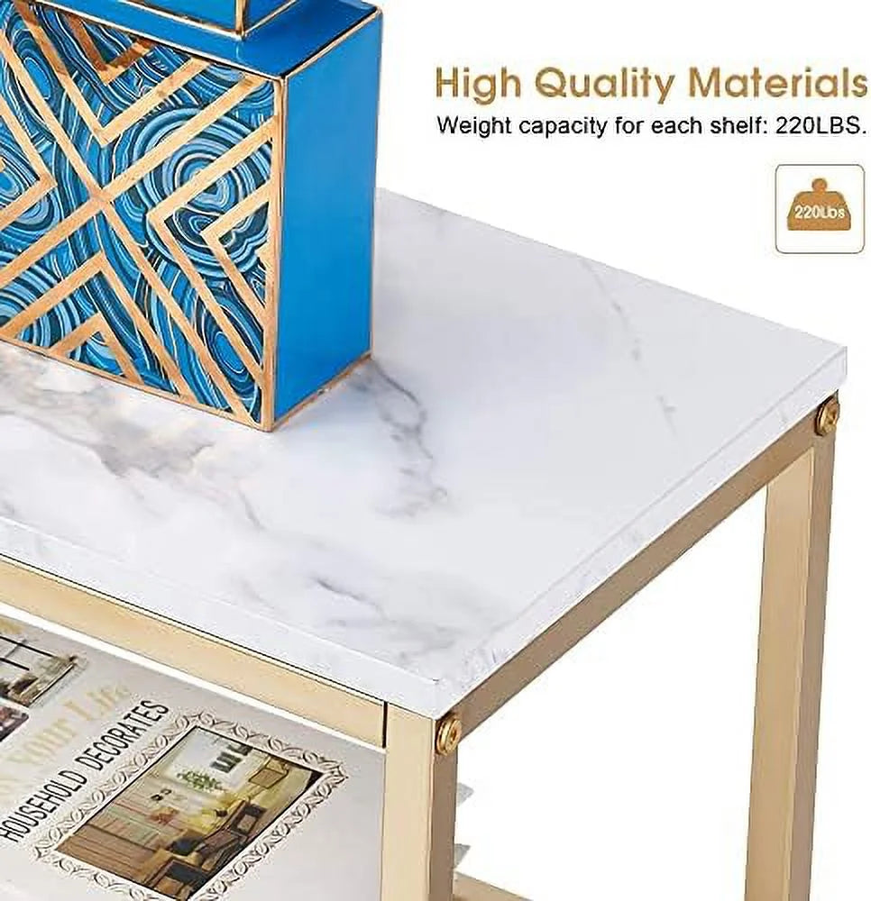 Narrow White Marble Console Table 47 inch P4745