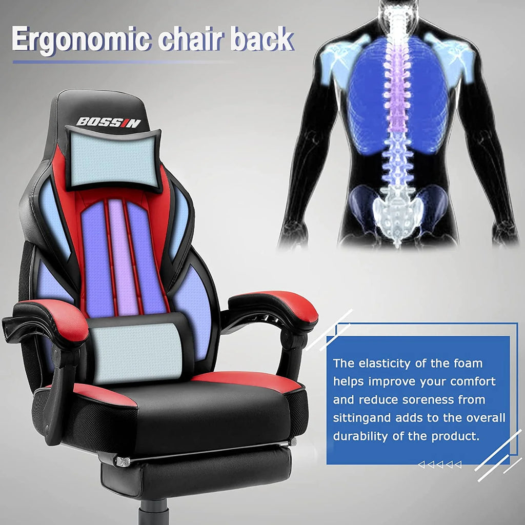 Gaming Chair with Footrest and Massage G164087