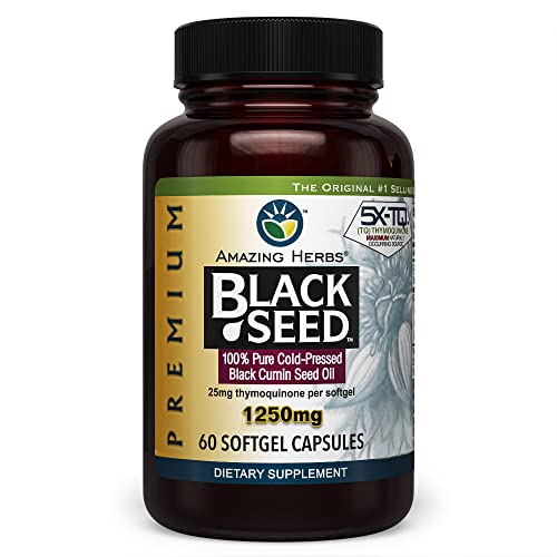 Black Seed Oil Capsules 1250mg 60 Count J3391