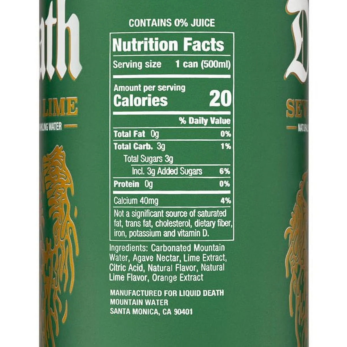 Sparkling Water Severed Lime, 16.9 Fl Oz, 16 Cans N664685