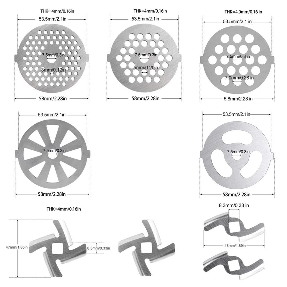 Stainless Steel Meat Grinder Attachment J1191