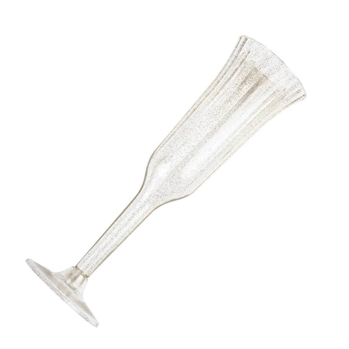 60 Pcs Gold Glitter Clear Plastic Champagne Flutes X61499