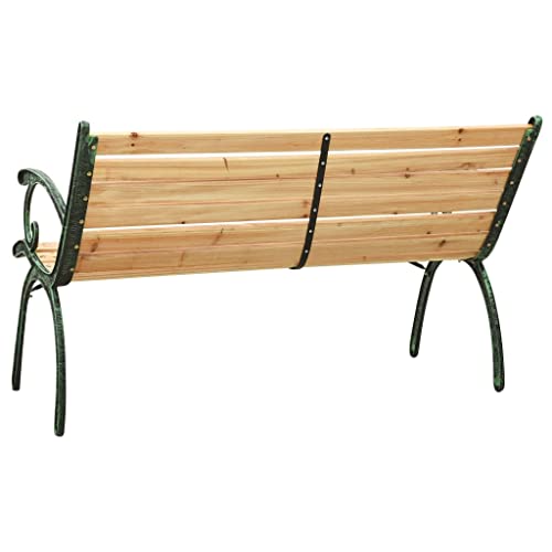 48.4" Cast Iron and Solid Firwood Patio Bench B664