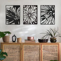 3PCS Black Metal Wall Art Decor C16589