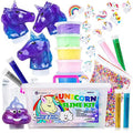 Unicorn Slime Kit with Fluffy Slime, Charms, Emoji Slime, Floam Beads, Glitter Add Ins DIY Slime Making Kit and Slime Accessories F990634