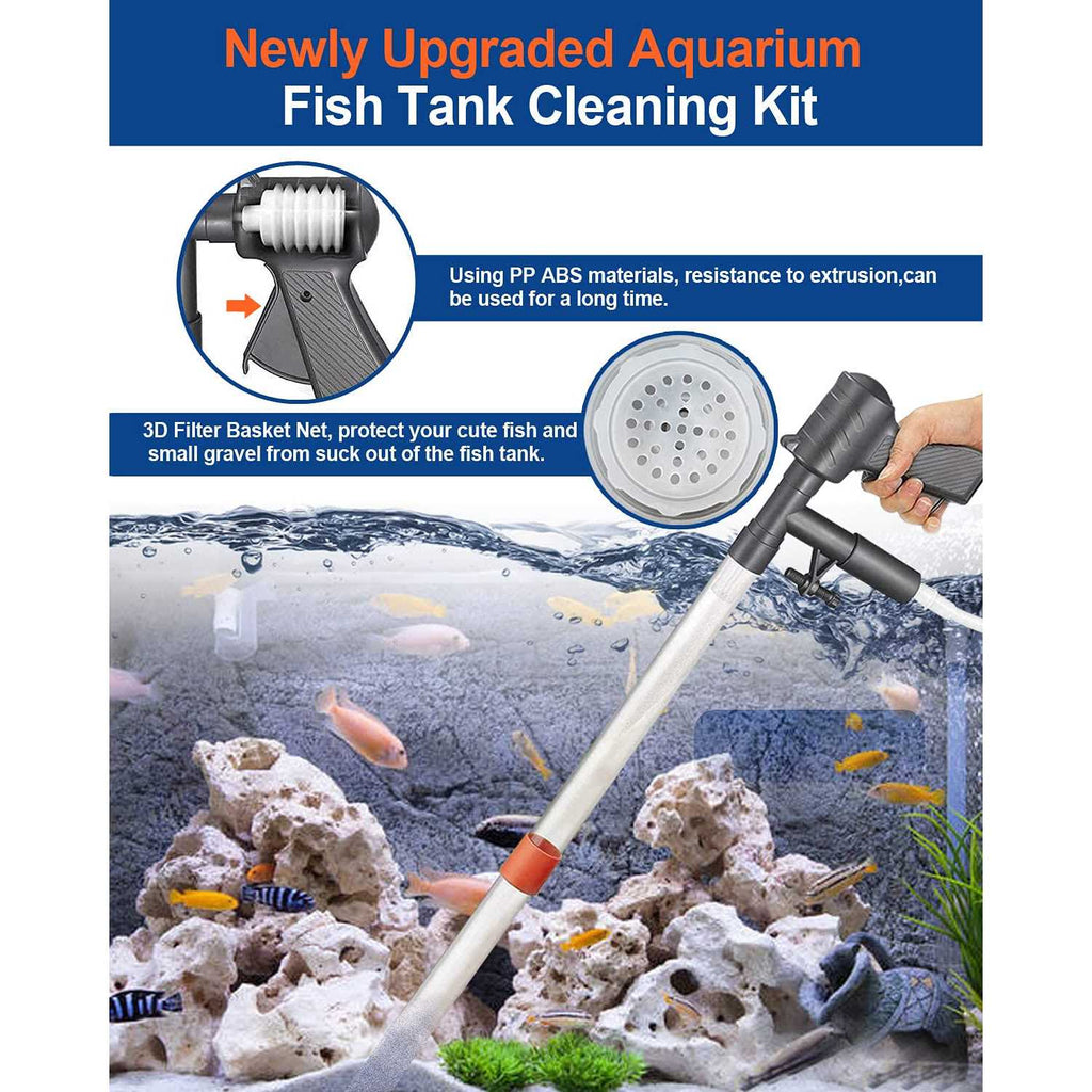 Aquarium Gravel Cleaner Vacuum Fish Net Kit O6071