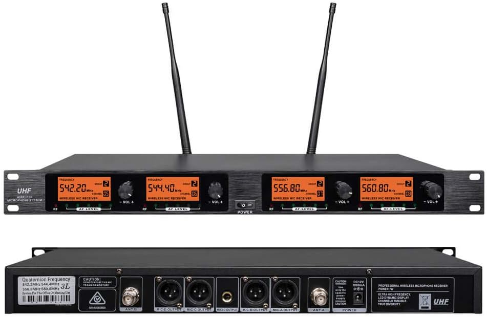 UHF 4 Channel Wireless Microphone System with 4 Handheld Metal Mics C27337