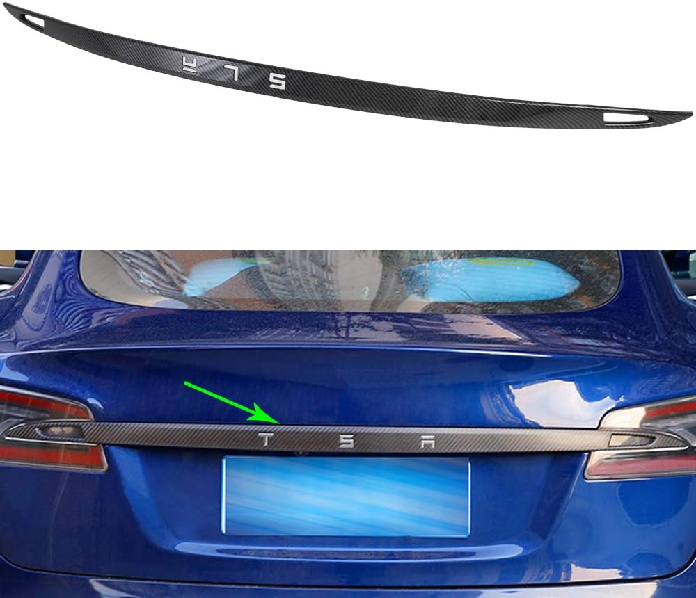 Rear Tailgate Trunk Lid Garnish Trim ABS Imitation Carbon Fiber T634