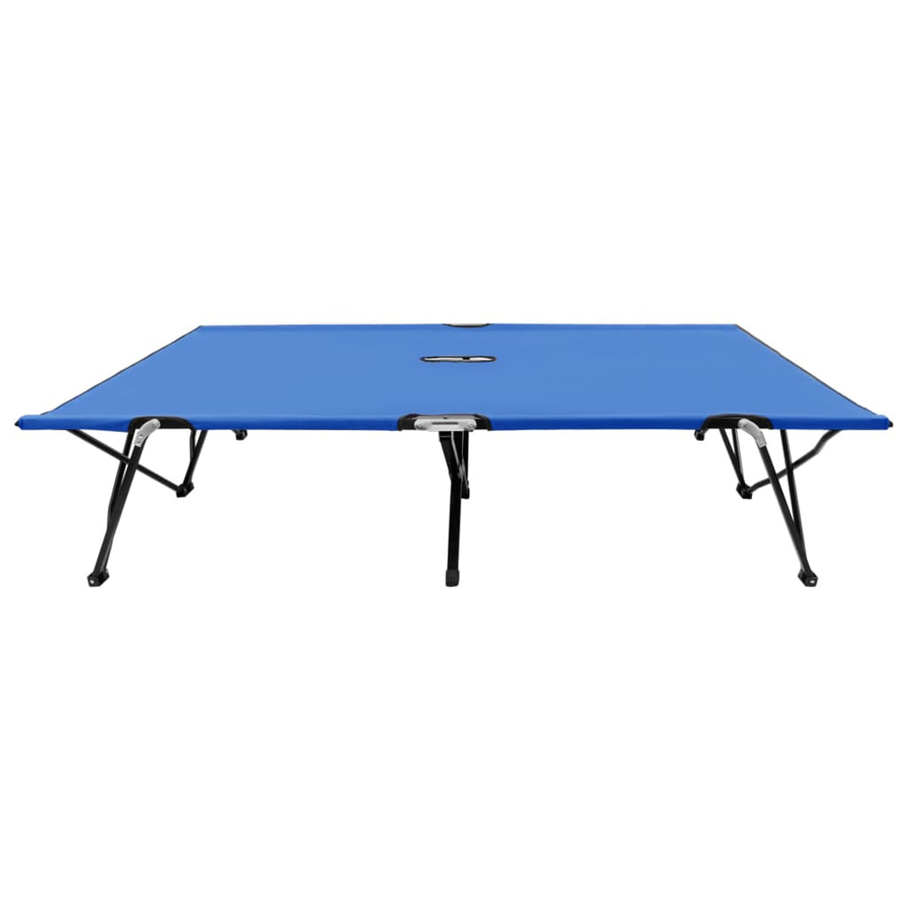 Blue Folding Fabric Steel Frame Camping Cot O304632