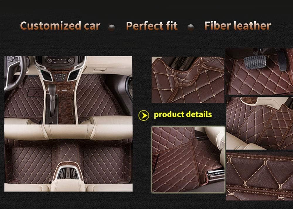 Black with Beige Stitching XPE Leather Car Floor Mats G644804