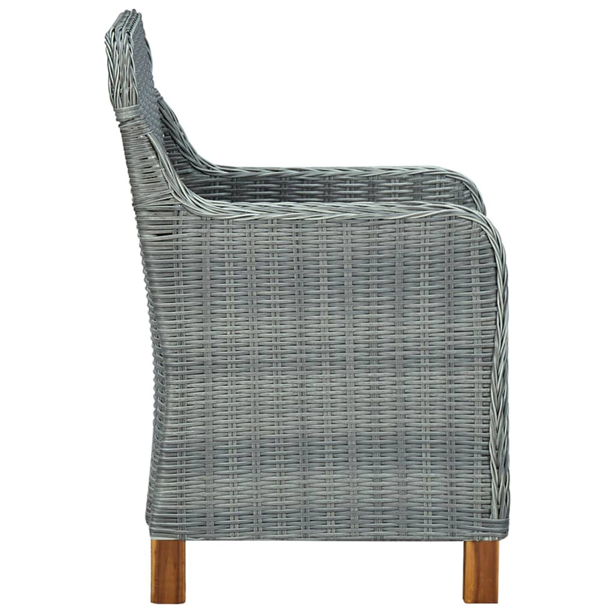 3 Piece Patio Lounge Set with Seat Cushion and Table Light Gray Poly Rattan Steel Frame J61189