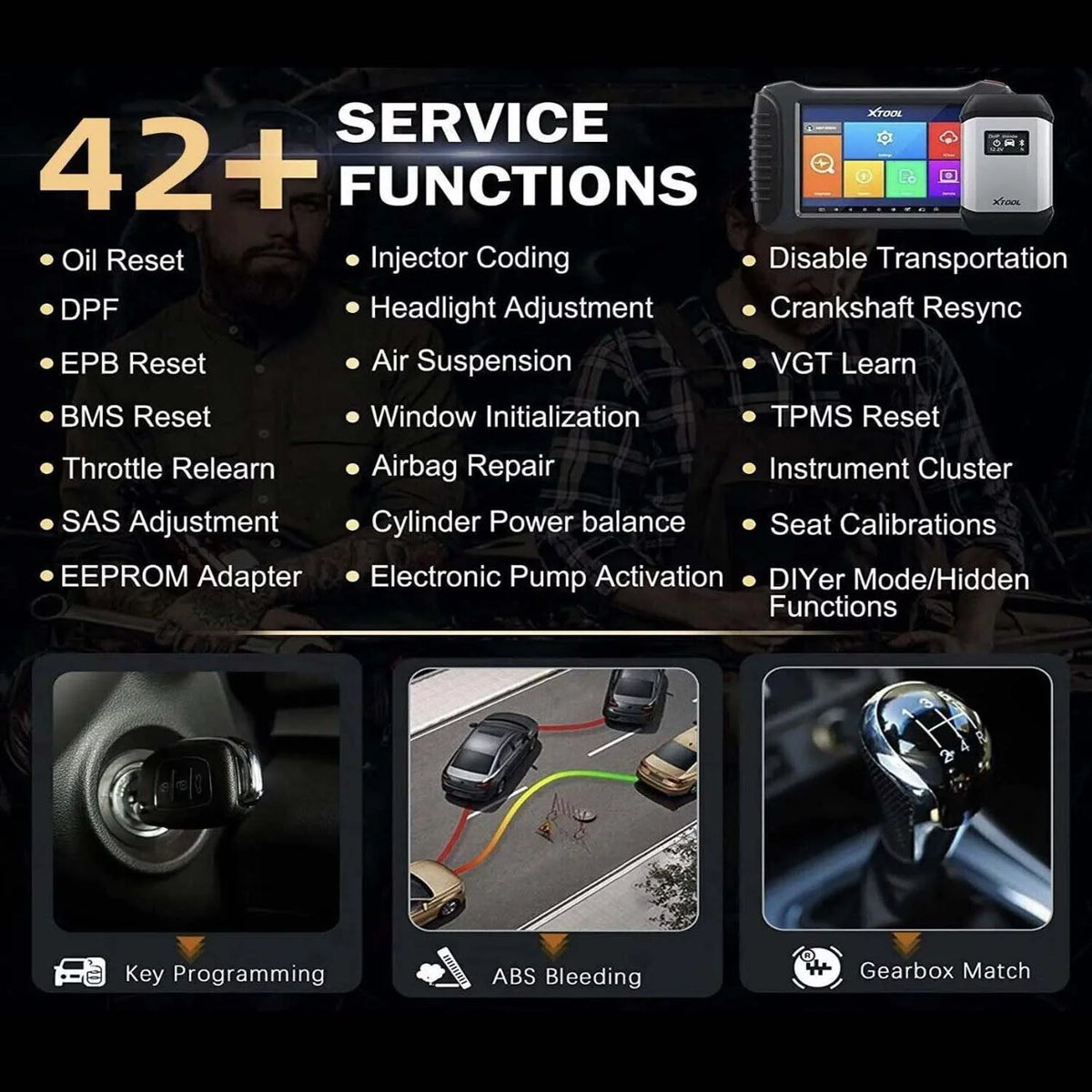 Automotive Diagnostic Scan Tool, Bi-Directional Bluetooth Car Scanner, 42 Services C9126