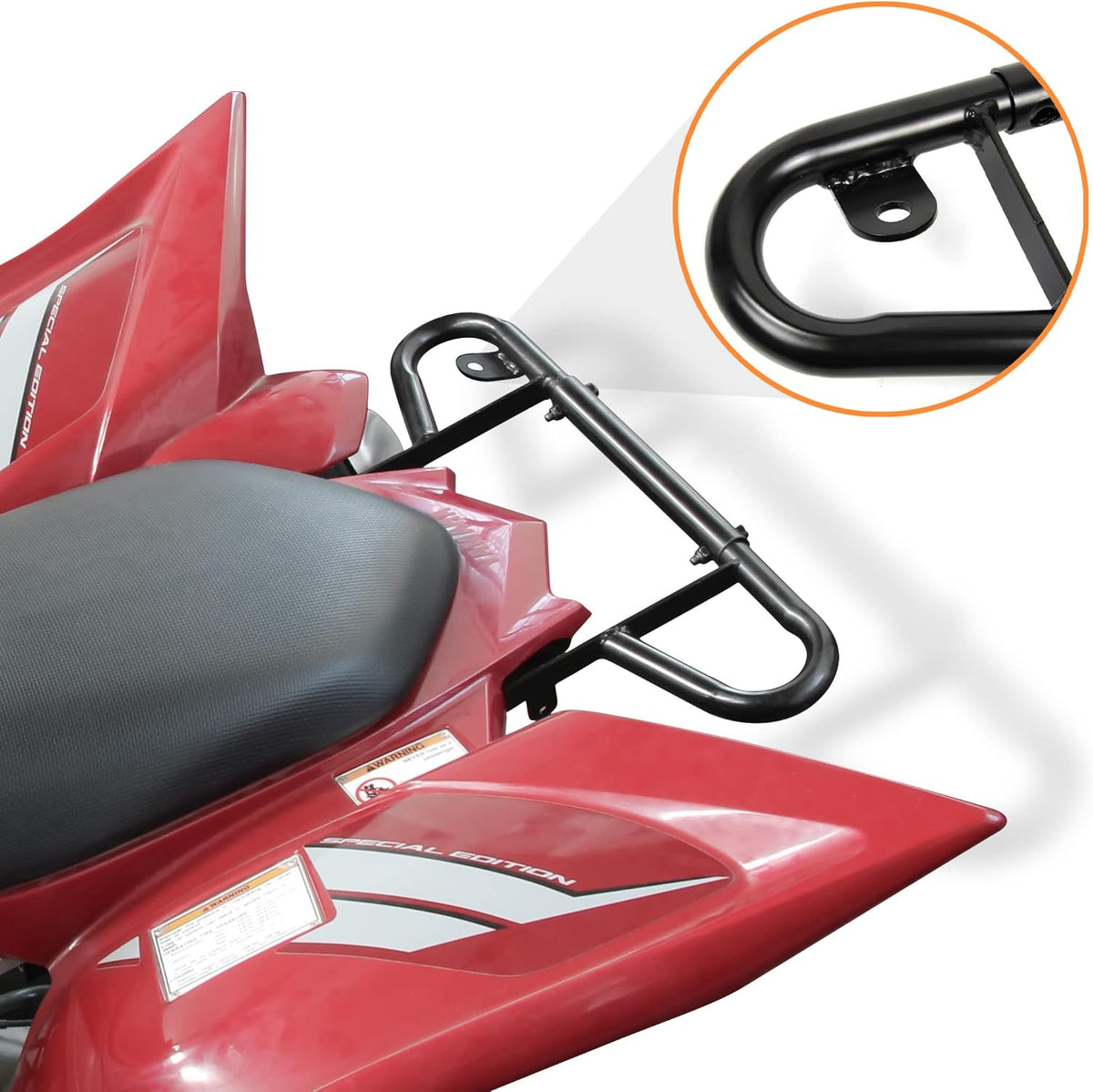 Black Aluminum Rear Bumper Assembly Kit for Yamaha Raptor 700 2006-2022, Pack of 2 E763255
