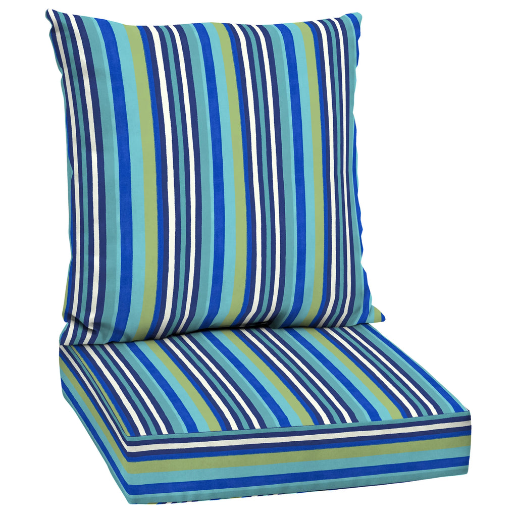 Turquoise Stripe 2-Piece Deep Seat Cushion Z951990