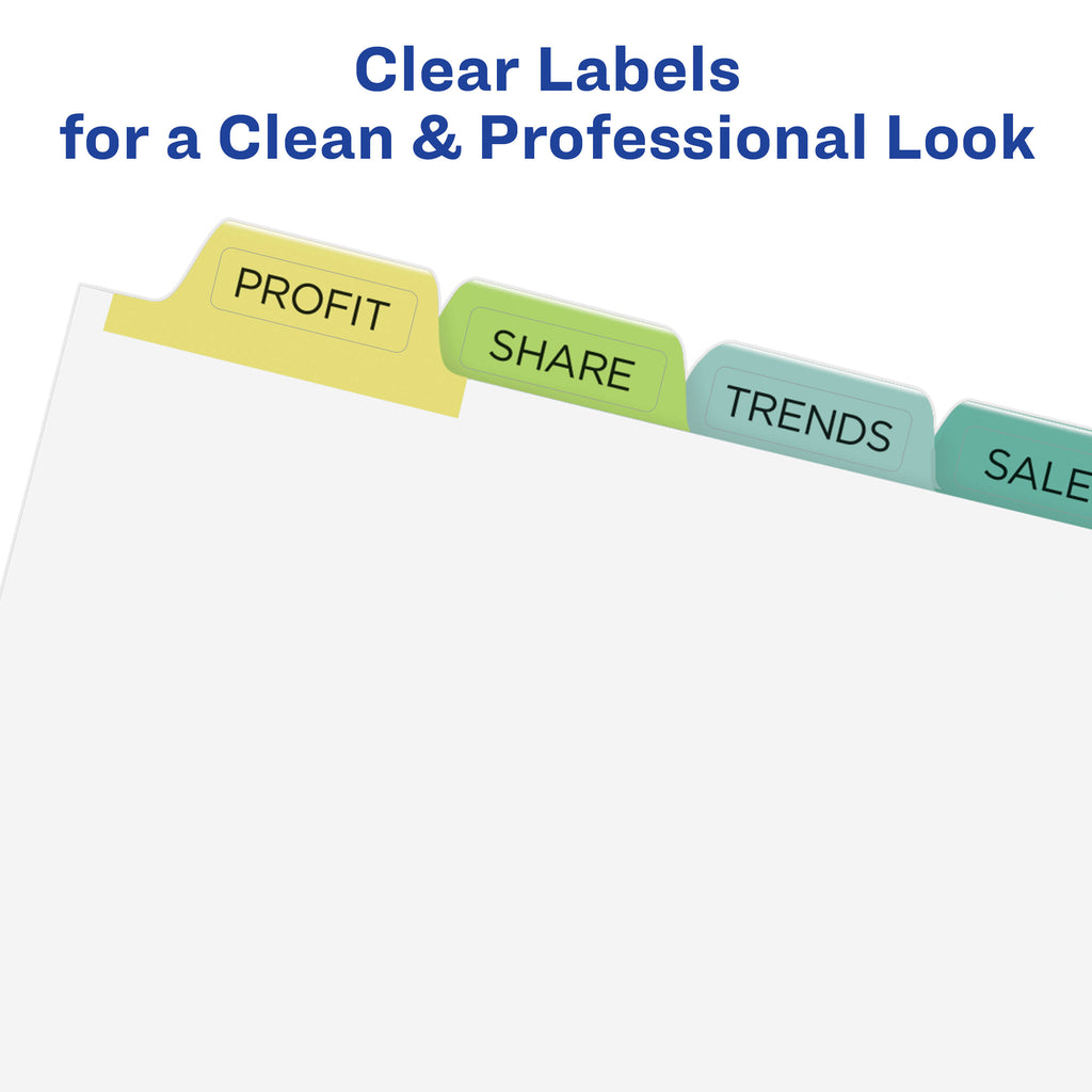 Clear Label Unpunched Dividers, 8-Tab, Ltr, 25 J26820