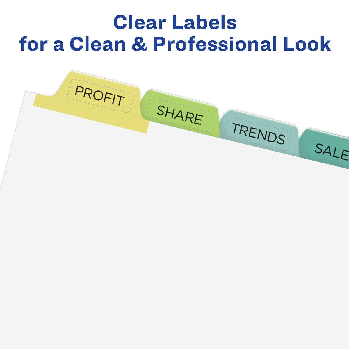 Clear Label Unpunched Dividers, 8-Tab, Ltr, 25 J26820