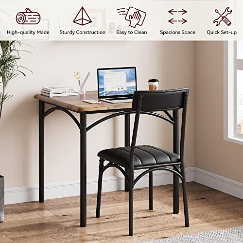 Rustic Brown 3 Piece Dining Table Set H9621