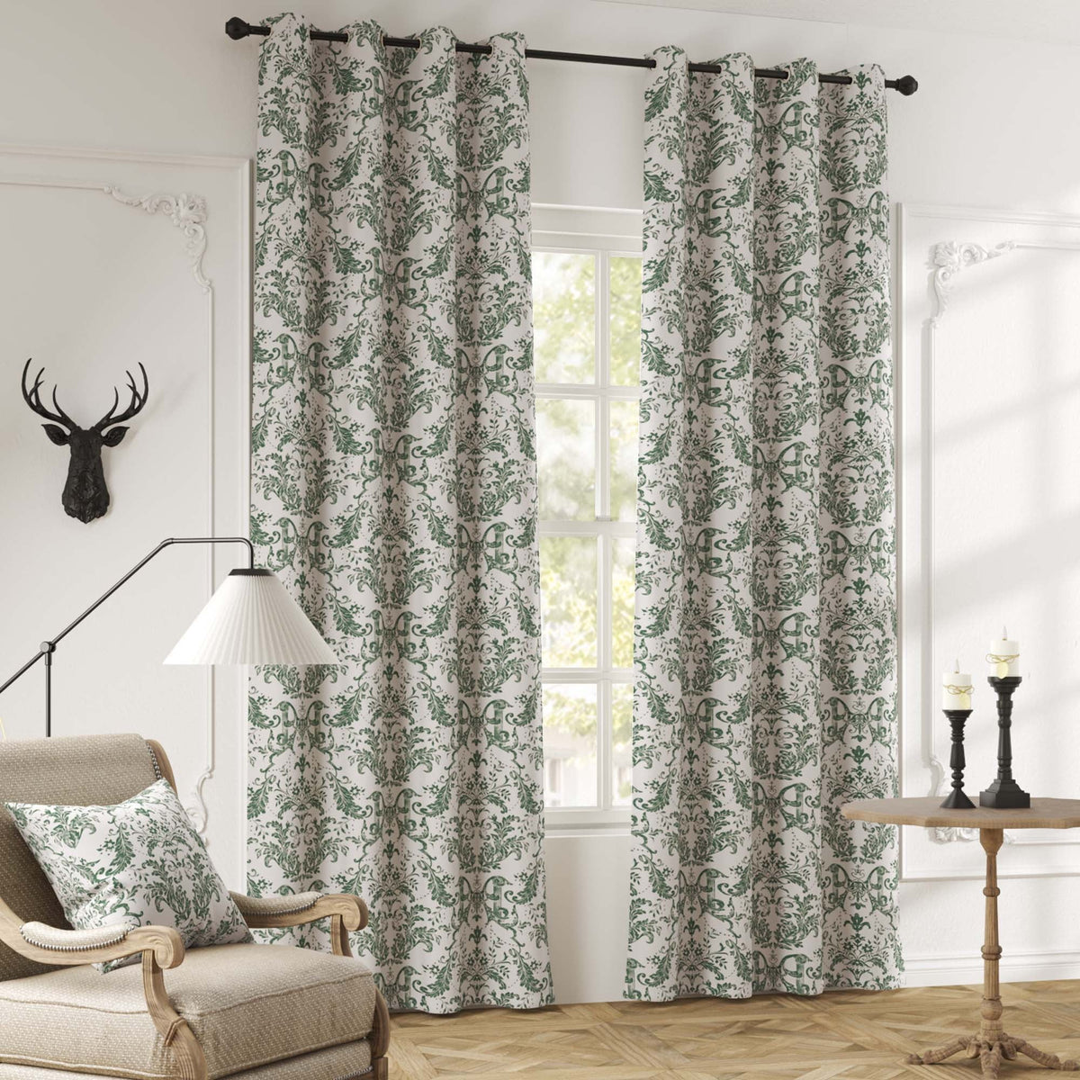 84 inches Greyish Beige Faux Linen Room Darkening Curtains 2 Panels L486