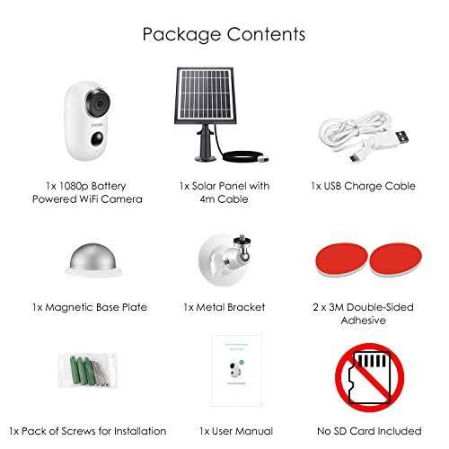 1080p Wireless Battery Security Camera with Solar Panel E948