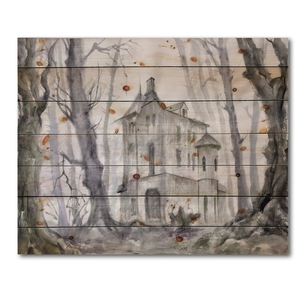Traditional Print on Natural Pine Wood C491670