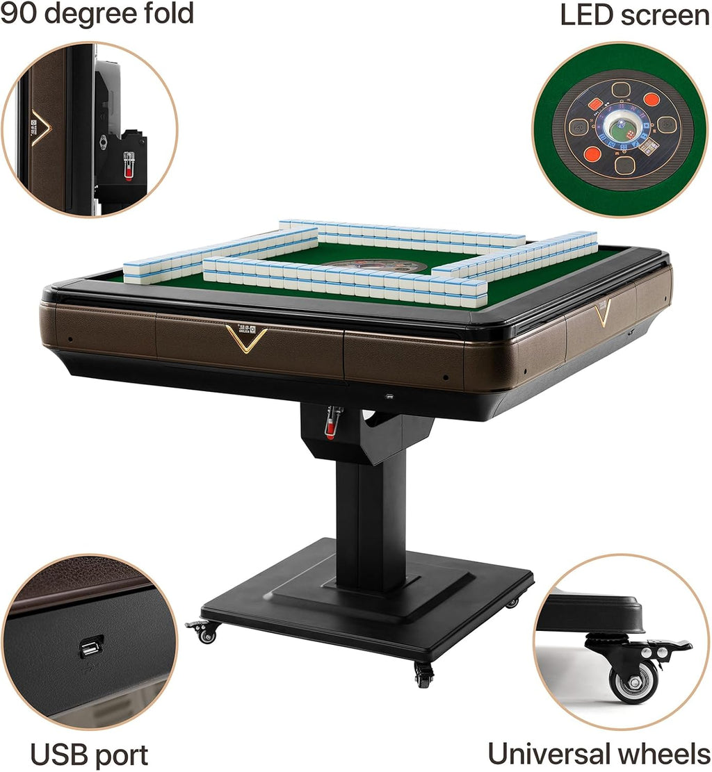 Folding Automatic Mahjong Table with Wheels Q160