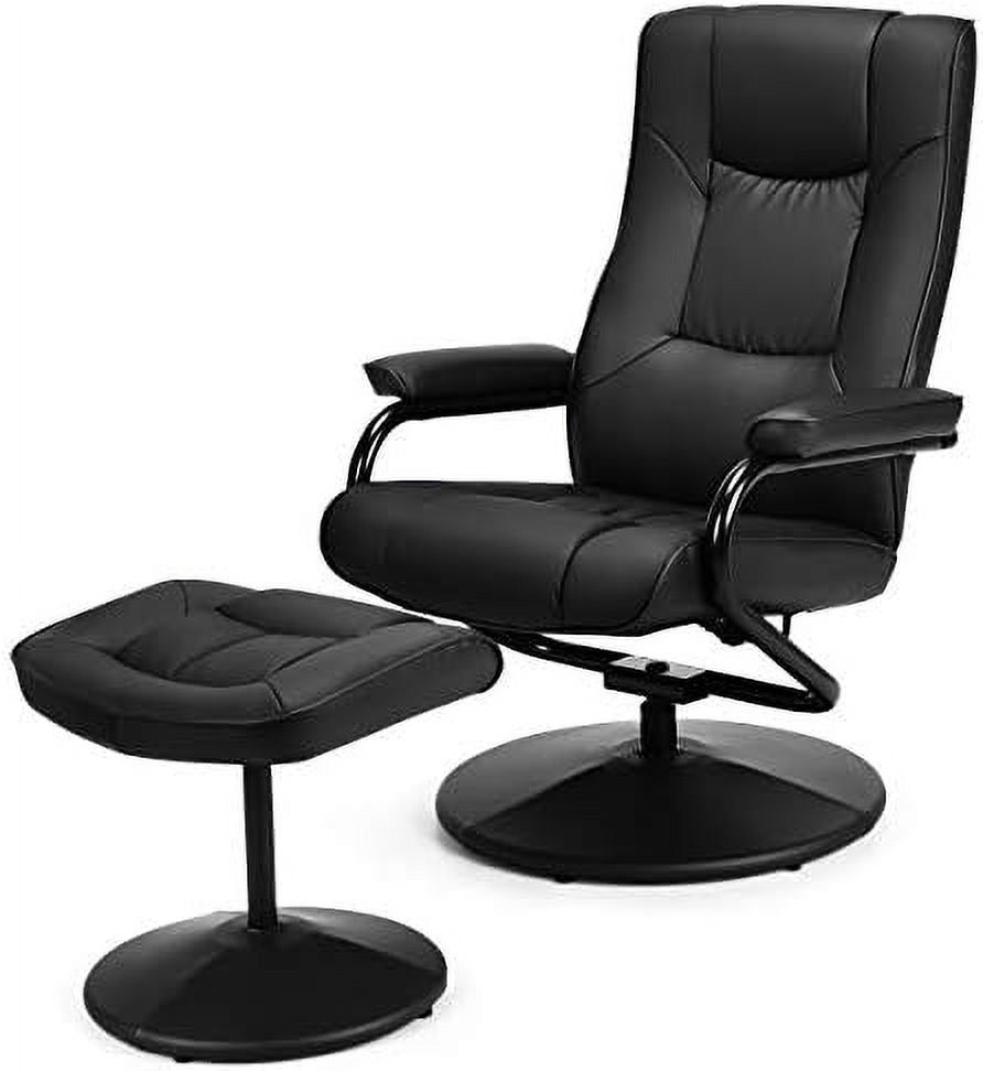Gray PU Leather Recliner Chair with Ottoman S909400