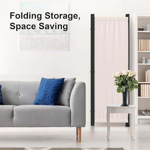 4 Panel Folding Privacy Screen Room Divider with 3 Metal Feet I7974