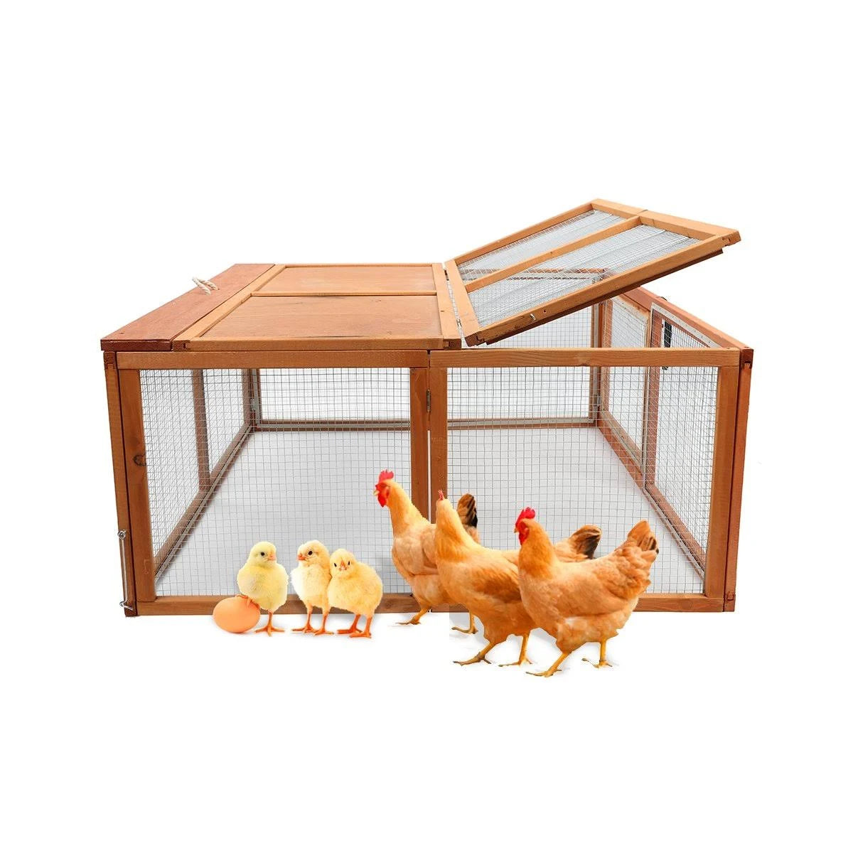 Wooden Chicken Coop Rabbit Hutch Small Animal Cage S72105