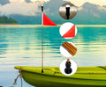 Red Triangle Flag Pole Socket Base Bronze Anodize Aluminum 5/16" Tube Foldable Pole with Light Y695