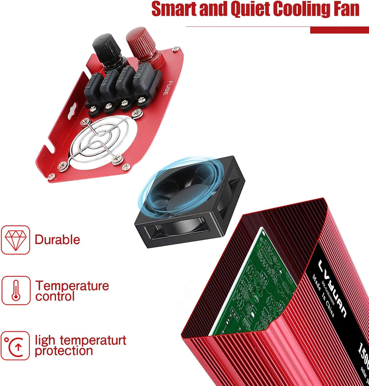 1500W Power Inverter with Dual AC Outlets and Dual USB Pack of 2 H172052