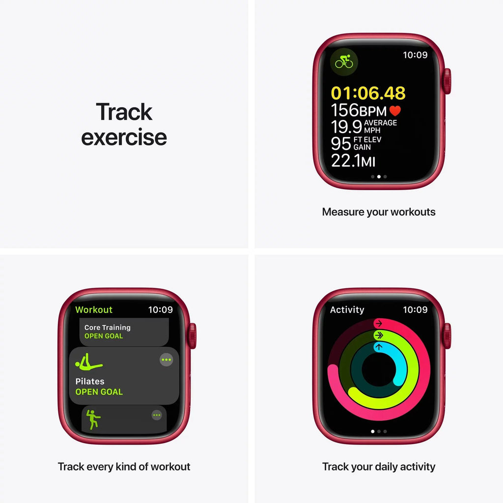 Red 45 mm Aluminum Case Smartwatch with Sport Band P6664