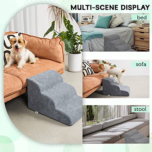 2 Steps High Density Foam Waterproof Pet Stairs with Removable Washable Cover O8353