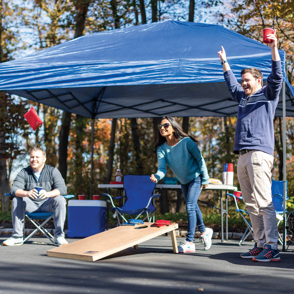 2' x 4' Natural Wood Cornhole Boards Bean Bag Toss Set with 8 Bean Bags S62472