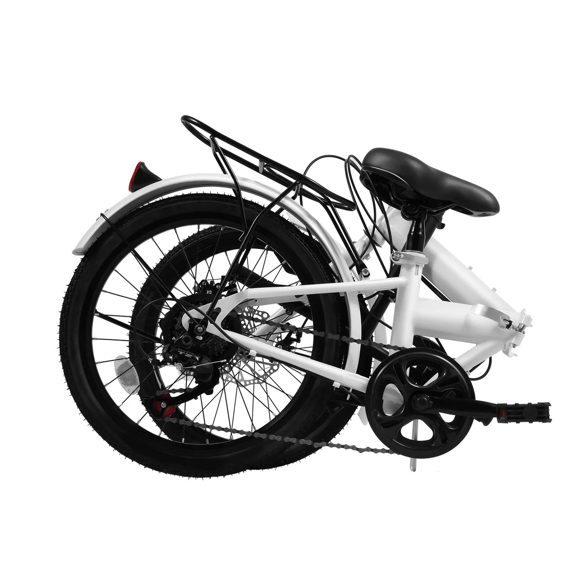 White 20-inch 7 Speed Folding Bicycle H45136