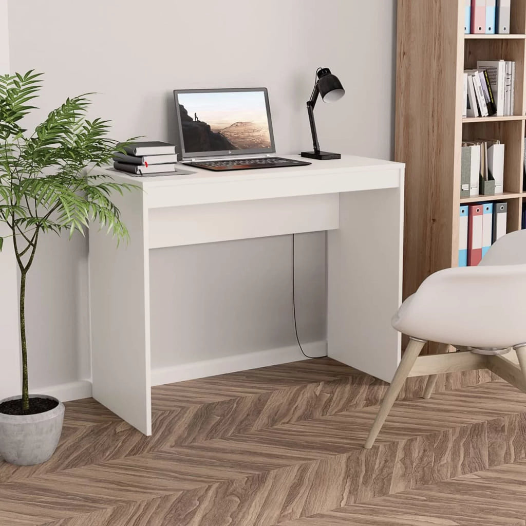 White Chipboard Computer Desk H425