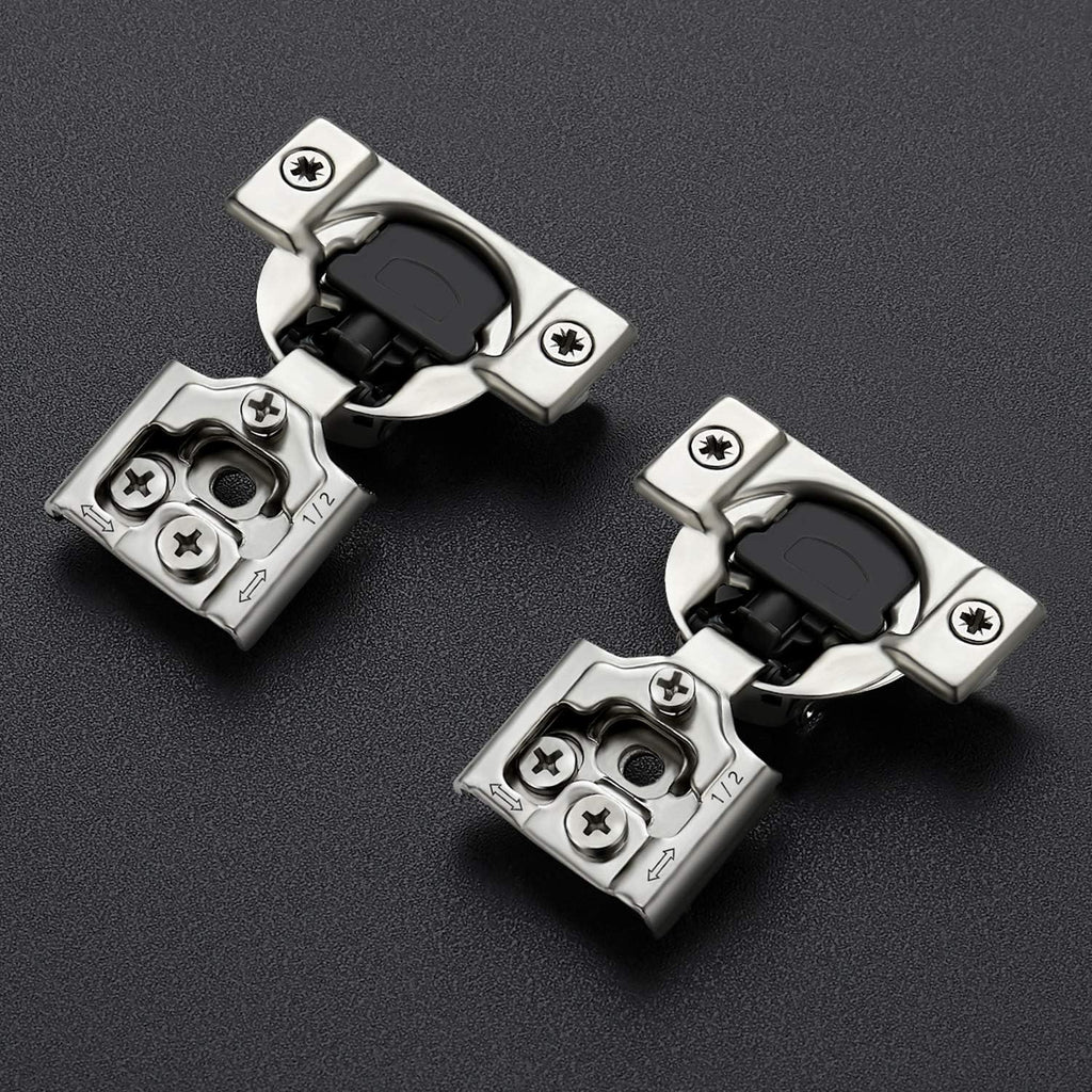 52 Pack 1/2 inch Soft Close Satin Nickel Stainless Steel Cabinet Hinges N1282
