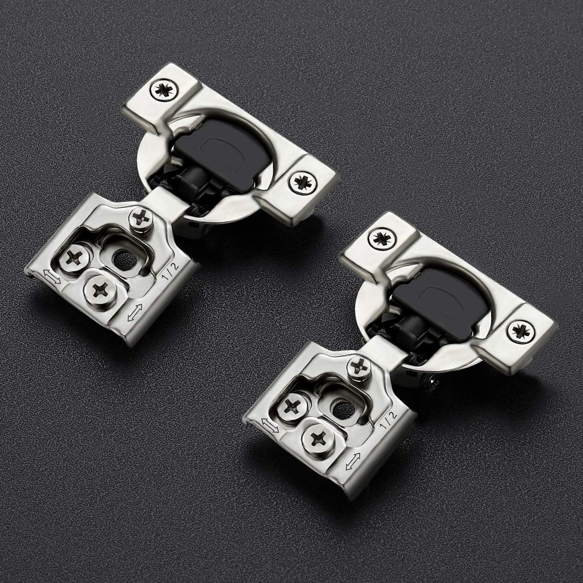 52 Pack 1/2 inch Soft Close Satin Nickel Stainless Steel Cabinet Hinges N1282