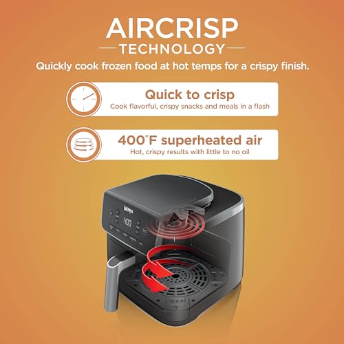 4-in-1 Air Fryer with 5 QT Capacity, Nonstick Basket & Crisper Plate, Grey C240375