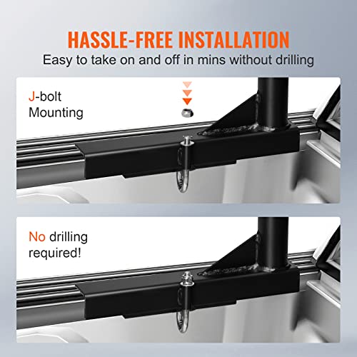 71in Aluminum Truck Rack with 8 Non-Drilling C-Clamps B85041