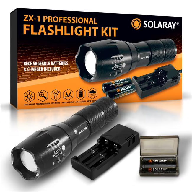 Rechargeable LED Tactical Flashlight Kit J696