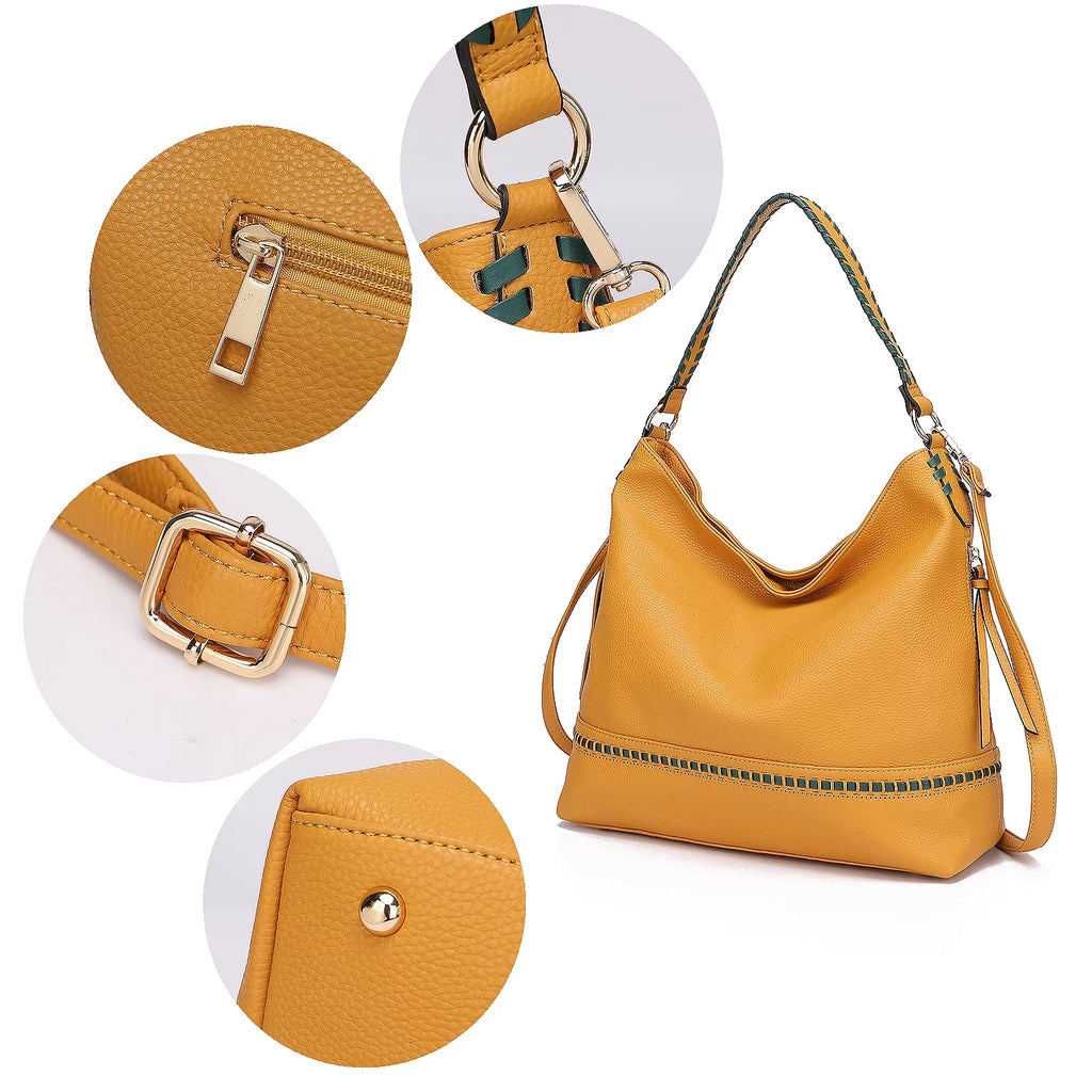 Blush Vegan Leather Shoulder Bag & Wristlet Wallet 2 pcs R92432